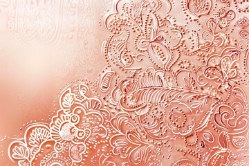  A luxurious template with intricate lace-like patterns in shimmering rose gold.