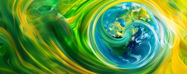 Wall Mural - vibrant swirls and abstract patterns with earth design in brazilian colors