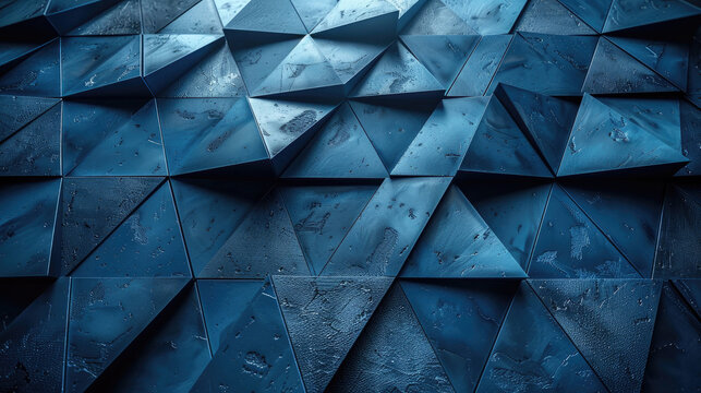blue geometric shapes with beveled edges