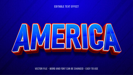Poster - Editable text effect independece day of america, patriotic text style