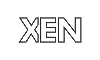 Poster - XEN logo design template with strong and modern bold text. Initial based vector logotype featuring simple and minimal typography. Trendy company identity.
