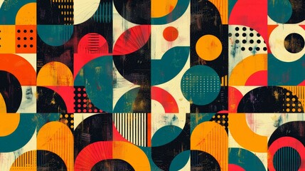 Aufkleber - Dynamic geometric shapes in a mesmerizing pattern, creating a visually engaging abstract design