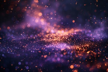 Poster - A vivid display of glistening particles in shades of purple and pink with a soft focus, symbolizing dreams and imagination