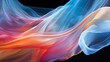 Abstract background. Blurred images of neon multi-colored translucent fabric moving with the wind