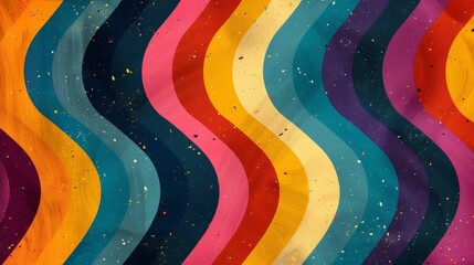 Poster - A vibrant background featuring colorful wavy lines in various shades and hues