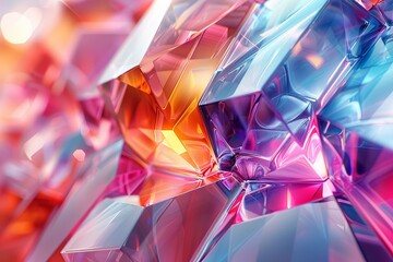 Poster - Featuring an intimate shot of multi-colored crystal facets with a focus on geometric patterns
