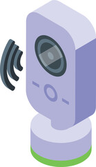 Poster - Video camera interior icon isometric vector. Home security. Indoor room
