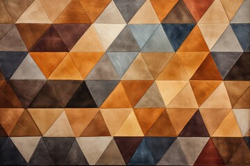 Poster - geometric pattern featuring shades of brown, orange