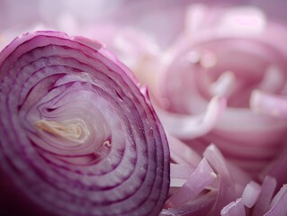 Wall Mural - Fresh Cut Onion with Blurred Culinary Setting