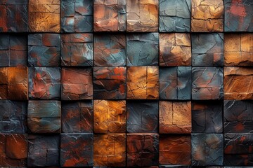 Poster - An abstract image of a stone wall with rich multicolored paint stains creating a vibrant and artistic composition