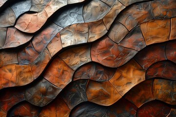 Poster - This bright and colorful image features wavy metal shapes, creating a vibrant abstract pattern