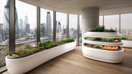 Aufkleber - Abundant Vegetables in Large Window