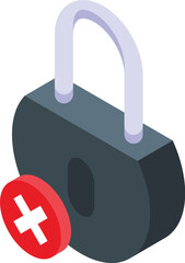 Poster - Blocked access padlock icon isometric vector. Incorrect password. Failure account authentication