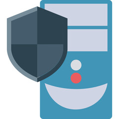 Wall Mural - Server Protection vector icon in flat style 