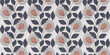 Vintage floral 3D seamless pattern, geometric repeated texture with grey-coloured marble background, beautiful embossed flowers and colourful leaves, ceramic Moroccan tile design