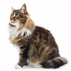 Canvas Print - Norwegian Forest Cat cat on white background