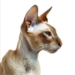 Sticker - Oriental cat on white background