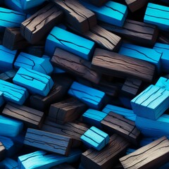 Aufkleber - Stack of Blue and black Wooden Blocks