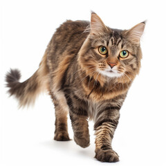 Sticker - American Bobtail cat on white background