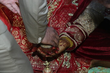 Wall Mural - Kanya Daan - A process of ceremonial handing over their daughter by parents to her in-laws - Kanyadaan A Hindu Wedding Ritual