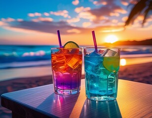 Wall Mural - drinks on the beach