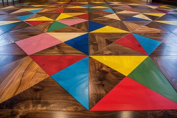 Aufkleber - Colorful Patterned Wooden Floor ифслпкщгтв 