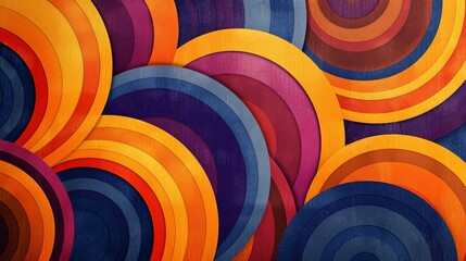 Aufkleber - Vibrant Painting Adorning a Wall in 70s style pattern