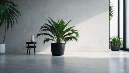 Wall Mural - creative layout of colorful palm leaves on a white background in the rays of the sun, with shadows. 