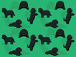 Dog Maltese Black Coat Cartoon Cute Seamless Wallpaper Background