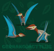 Flying Dinosaur Germanodactylus Cartoon Vector Illustration