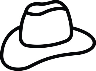 Canvas Print - American ranch cowboy hat icon outline vector. Marshal headgear. Buckaroo male head accessory