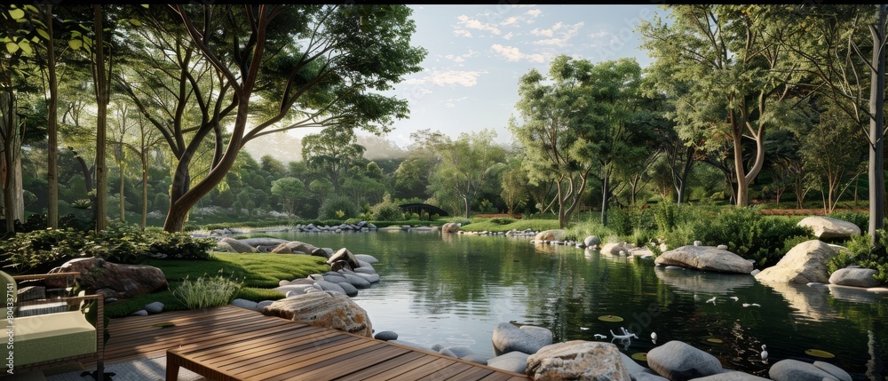 Forest Rendering 3D Rendering of Landscape Architecture with Backyard Forest Project ...