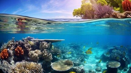 Wall Mural - tropical coral reef.