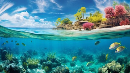 Poster - tropical coral reef.