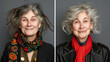 old woman with Ecstasy: Blissful sighs, ecstatic laughter, senses ablaze, intoxicated with joy.