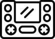Gamepad with screen icon outline vector. Game accessory. Videogame controller technology