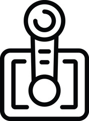 Poster - Videogame joystick icon outline vector. Digital controller. Gaming console accessory