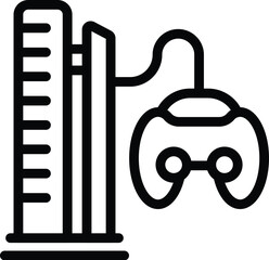 Poster - Videogame controller icon outline vector. Gaming accessory. Gamer joystick console
