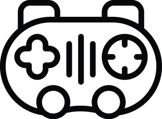 Poster - Game joystick icon outline vector. Controller device. Videogame player console