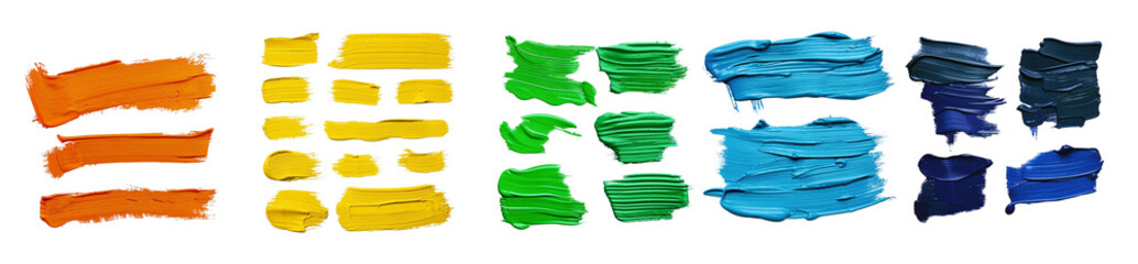 Canvas Print - paint brush strock collection. colorful banners from acrylic paint. isolated design element on the t