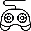 Gaming input device icon outline vector. Joystick controller. Videogame technology control