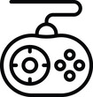 Joystick peripheral icon outline vector. Videogame controller. Digital gaming accessory