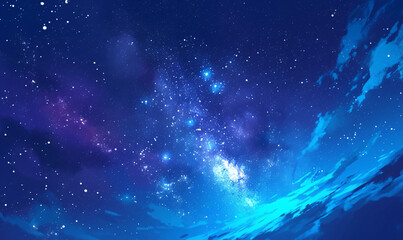 Wall Mural - starry night sky-generative ai