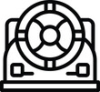 Gaming steering wheel icon outline vector. Videogame accessory. Control technology device