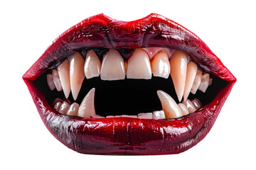 Wall Mural - Halloween vampire dracula mouth with sharp teeth and red lips