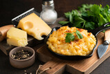 Fototapeta Boho - Mac and cheese, traditional american dish, selective focus