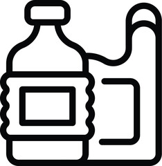 Poster - Plastic waste sorting icon outline vector. Bottles collection. Waste management strategy