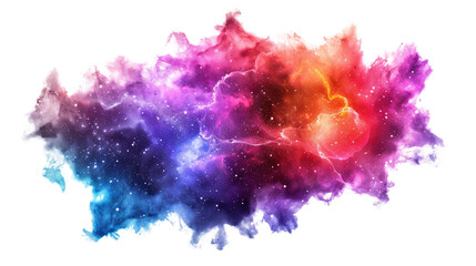 amazing space nebula. glowing stardust and colorful gas clouds in isolated on transparent background