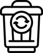 Sustainable waste management icon outline vector. Trash recycling. Ecological protecting strategy