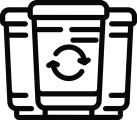 Poster - Processing waste materials icon outline vector. Trash recycling. Rubbish sorting segregation